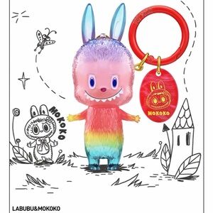 LABUBU & MOKOKO Rainbow Plush Keychain